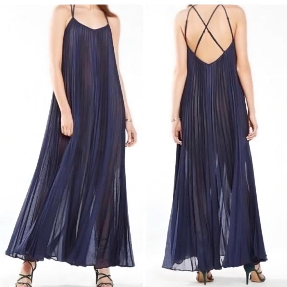 BCBGMaxAzria Deep Blue Backless Dress